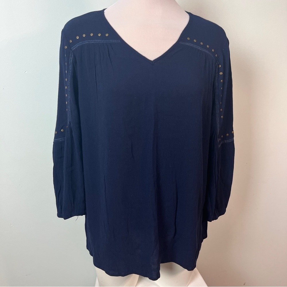 Como Vintage Gold Embellished Relaxed Blouse - Picture 2 of 8